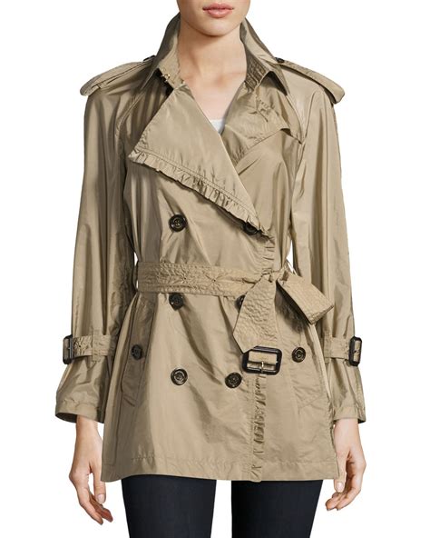 burberry ruffle a line trenchcoat 3 4 arms|Burberry trench jacket.